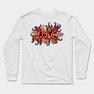 Love word with floral decoration Long Sleeve T-Shirt